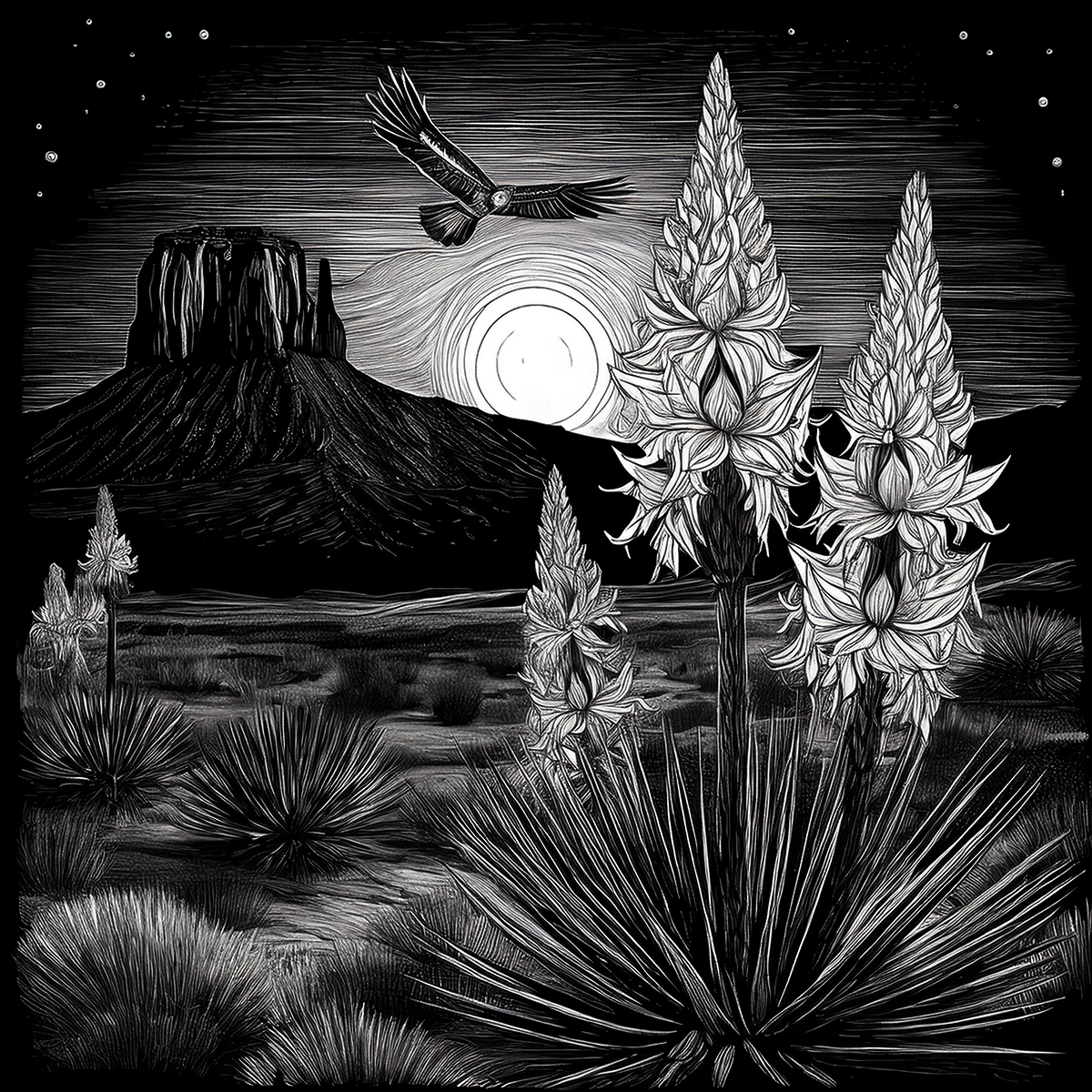 Slate Coaster Set of 4-Desert Landscape