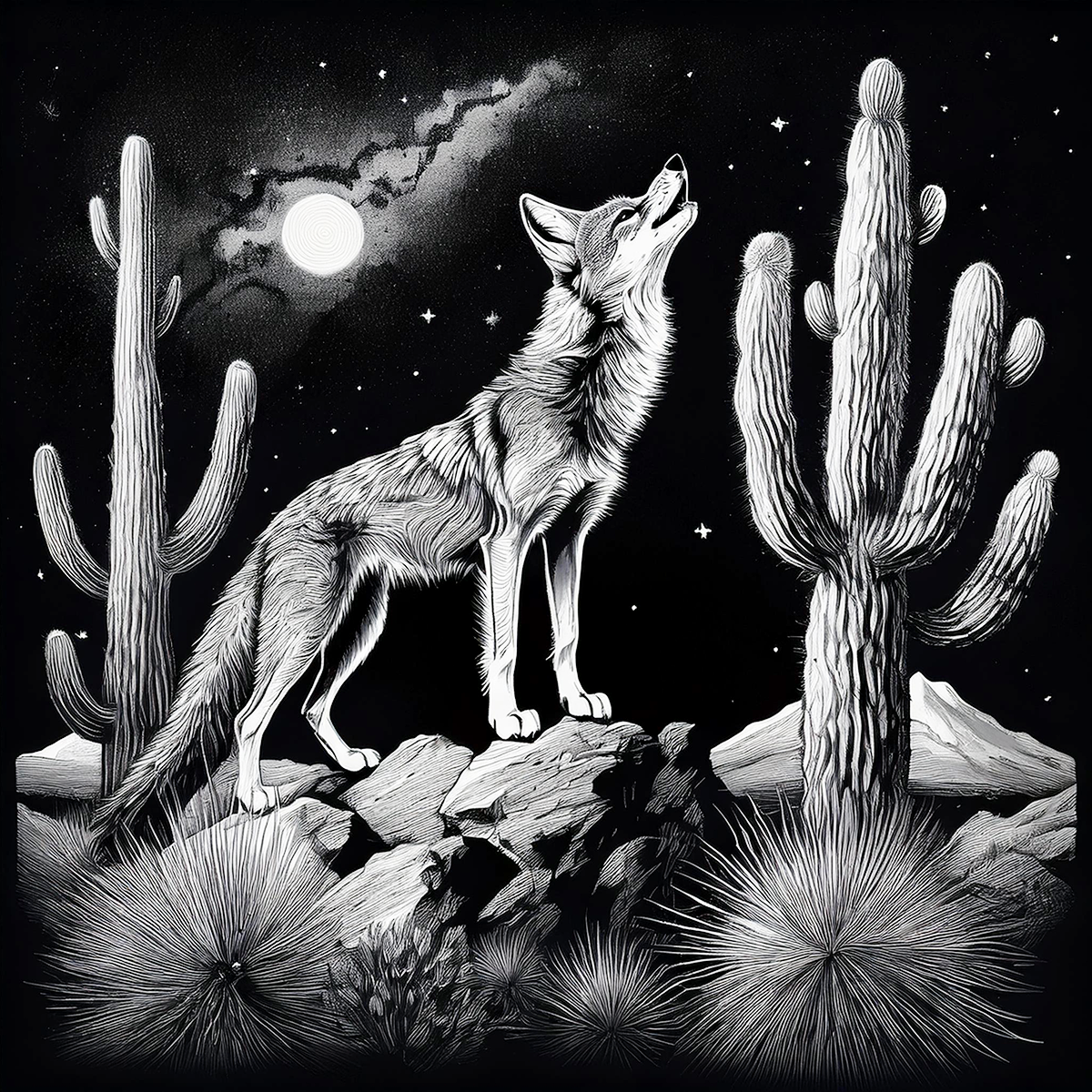 Slate Coaster Set of 4-Desert Landscape