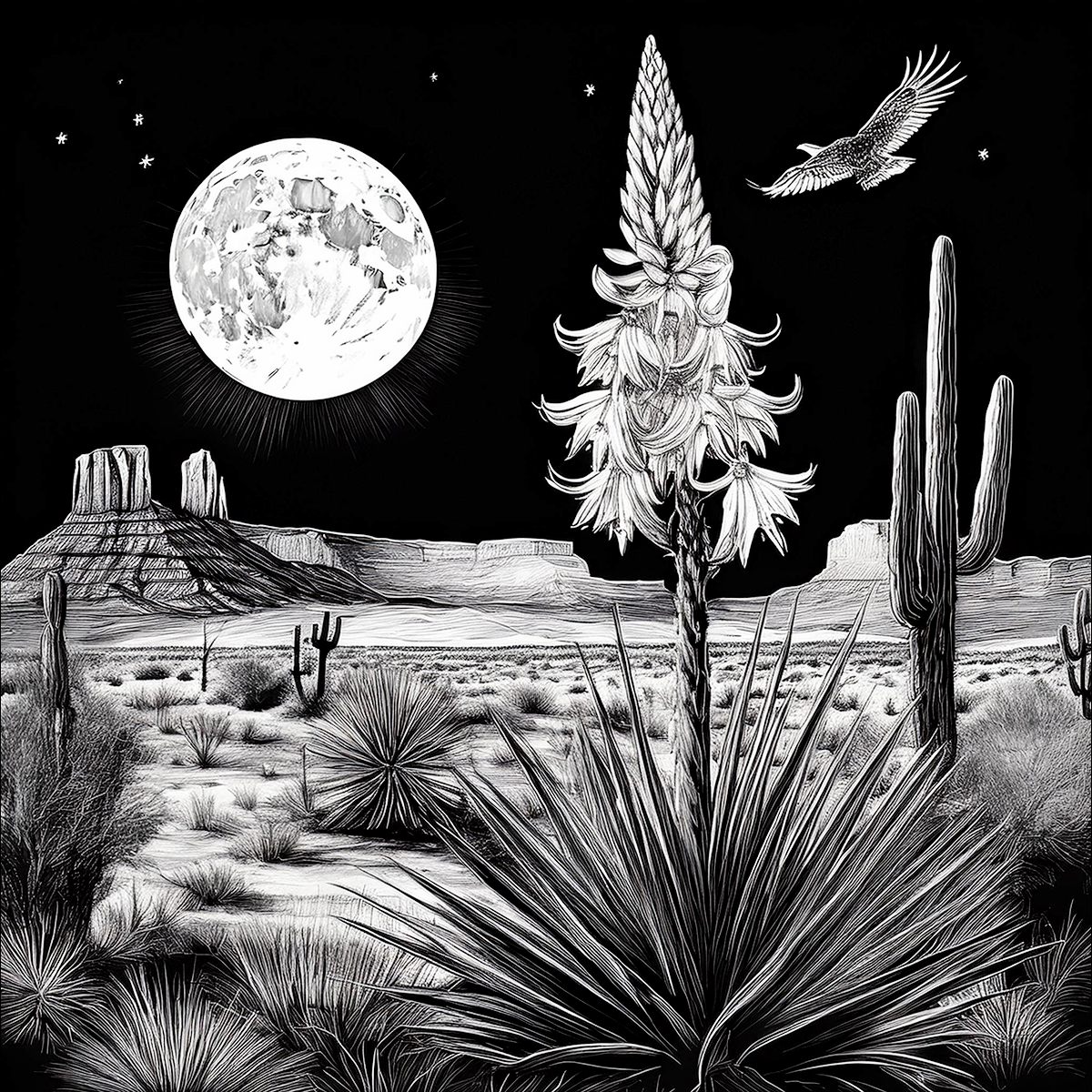 Slate Coaster Set of 4-Desert Landscape