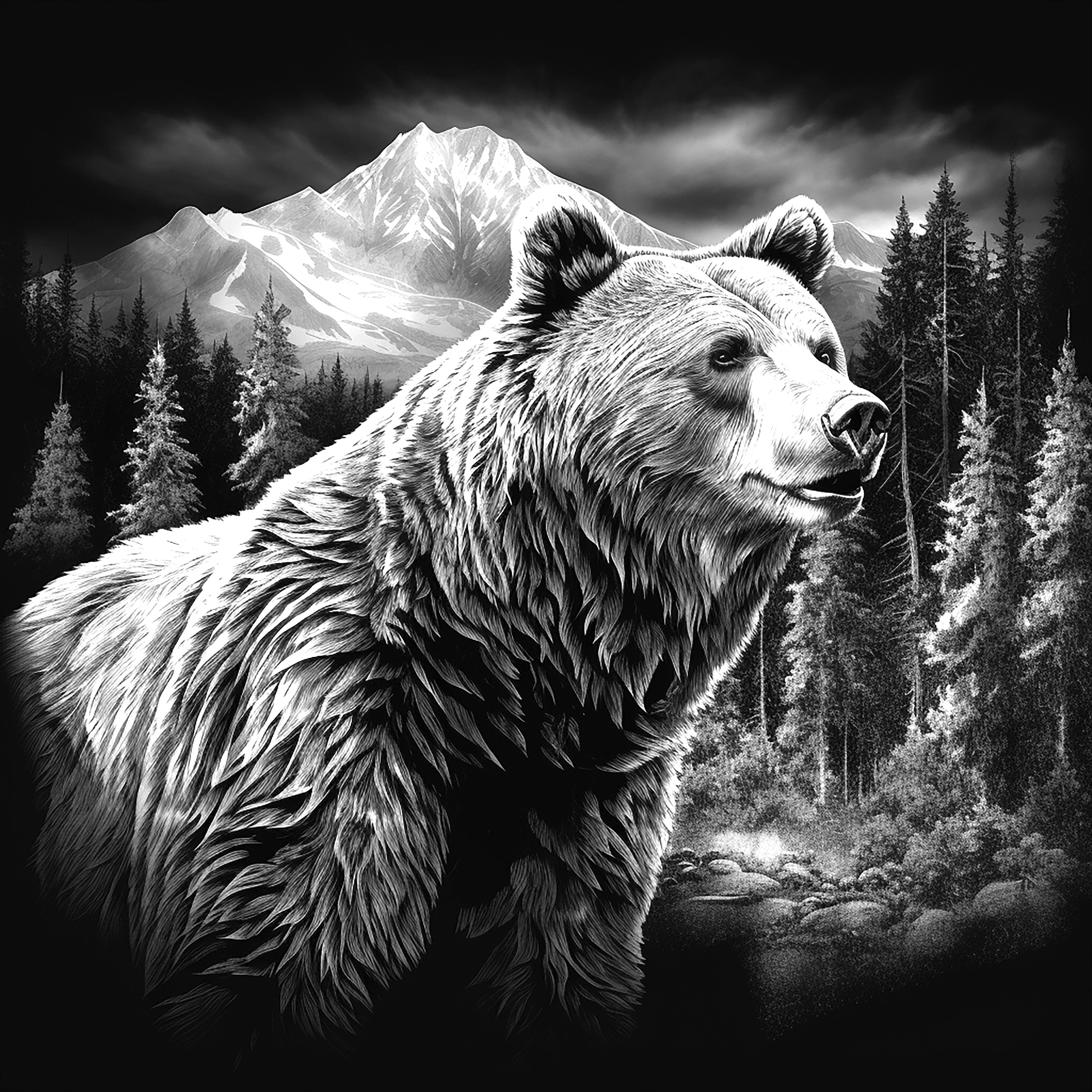 Grizzley Bear Coasters- Set of 4