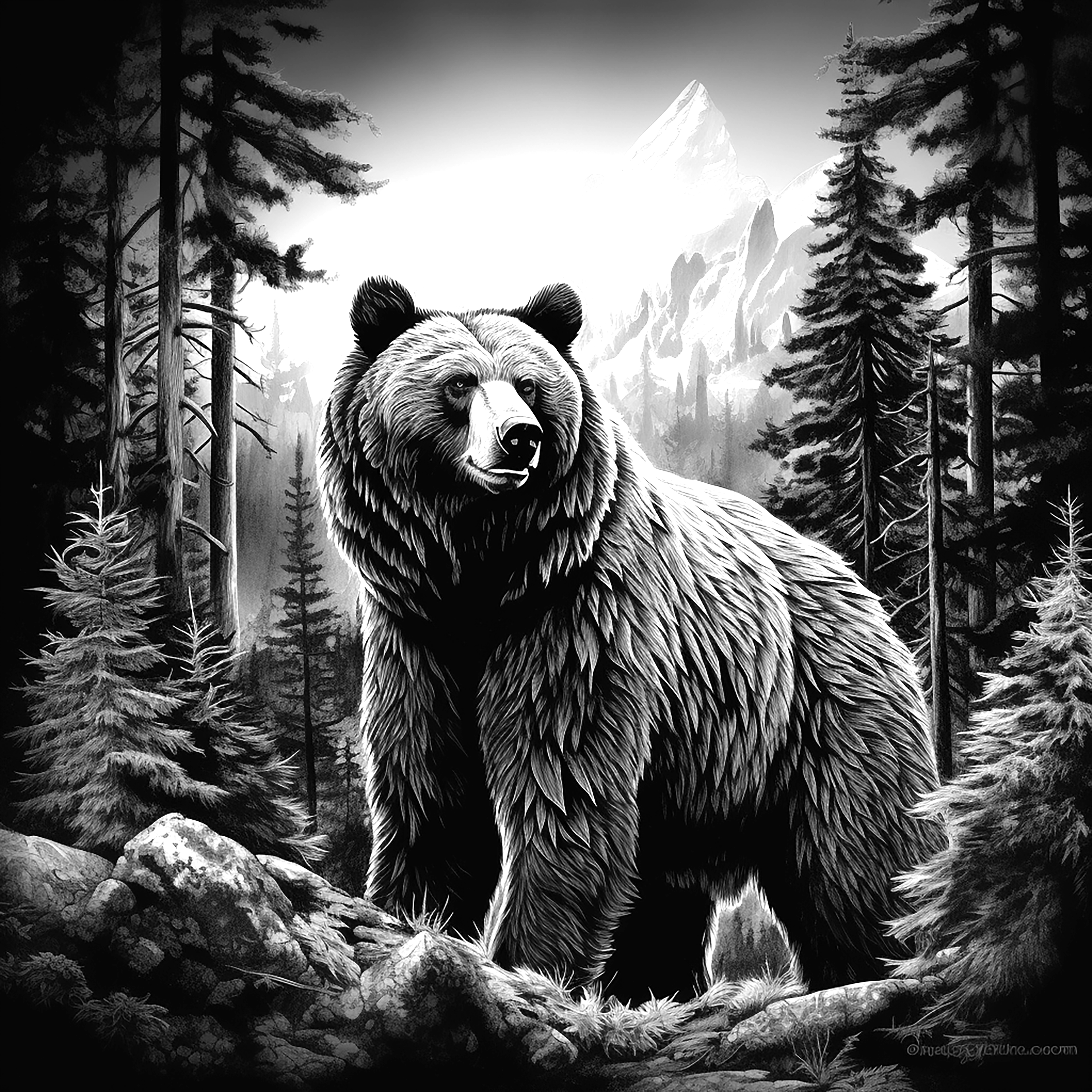 Grizzley Bear Coasters- Set of 4