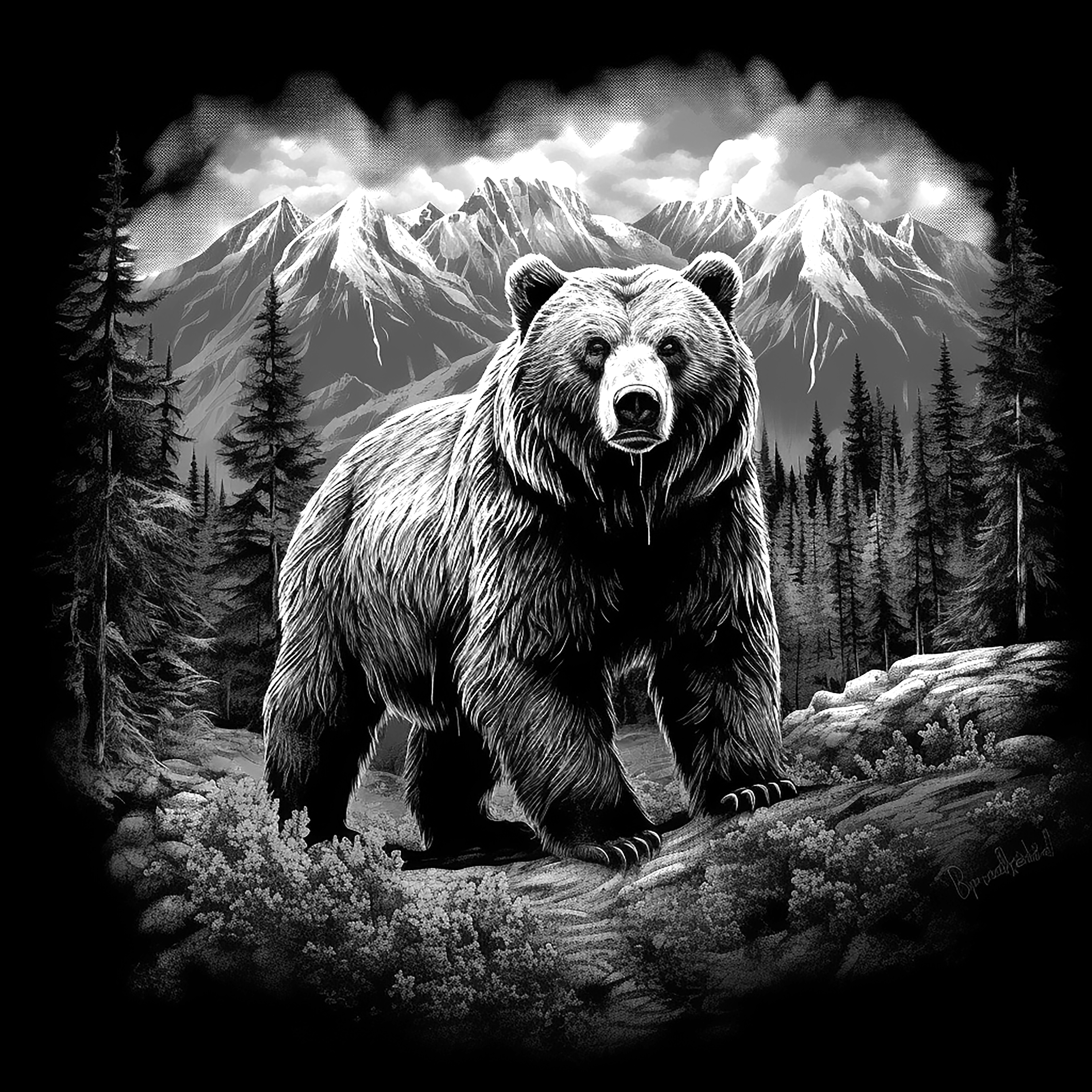 Grizzley Bear Coasters- Set of 4