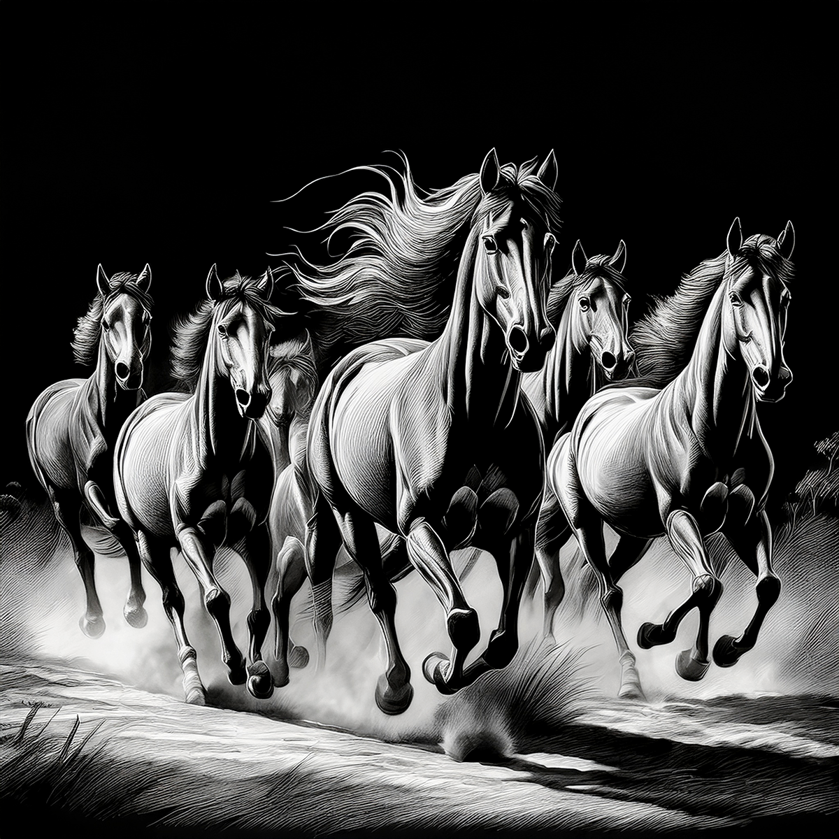 Horses Coasters- Set of 4