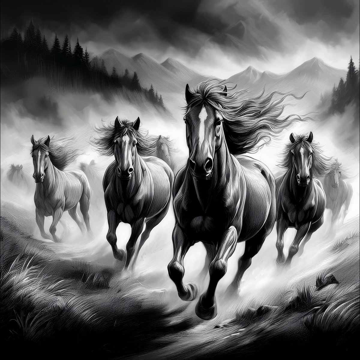 Horses Coasters- Set of 4