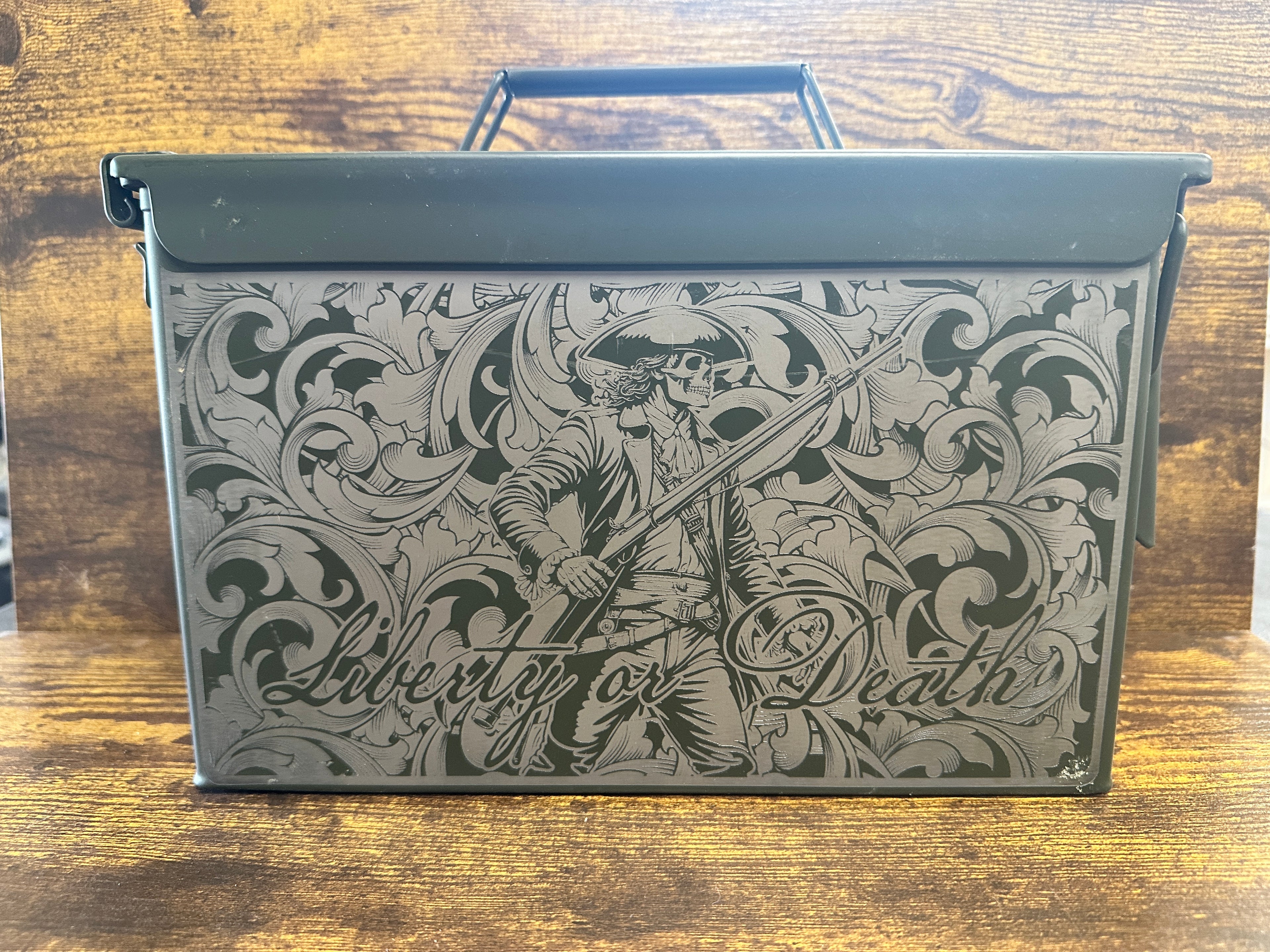 Custom Engraved .50 Cal Ammo Can – Genuine US Army Surplus | Double-Side Engraving
