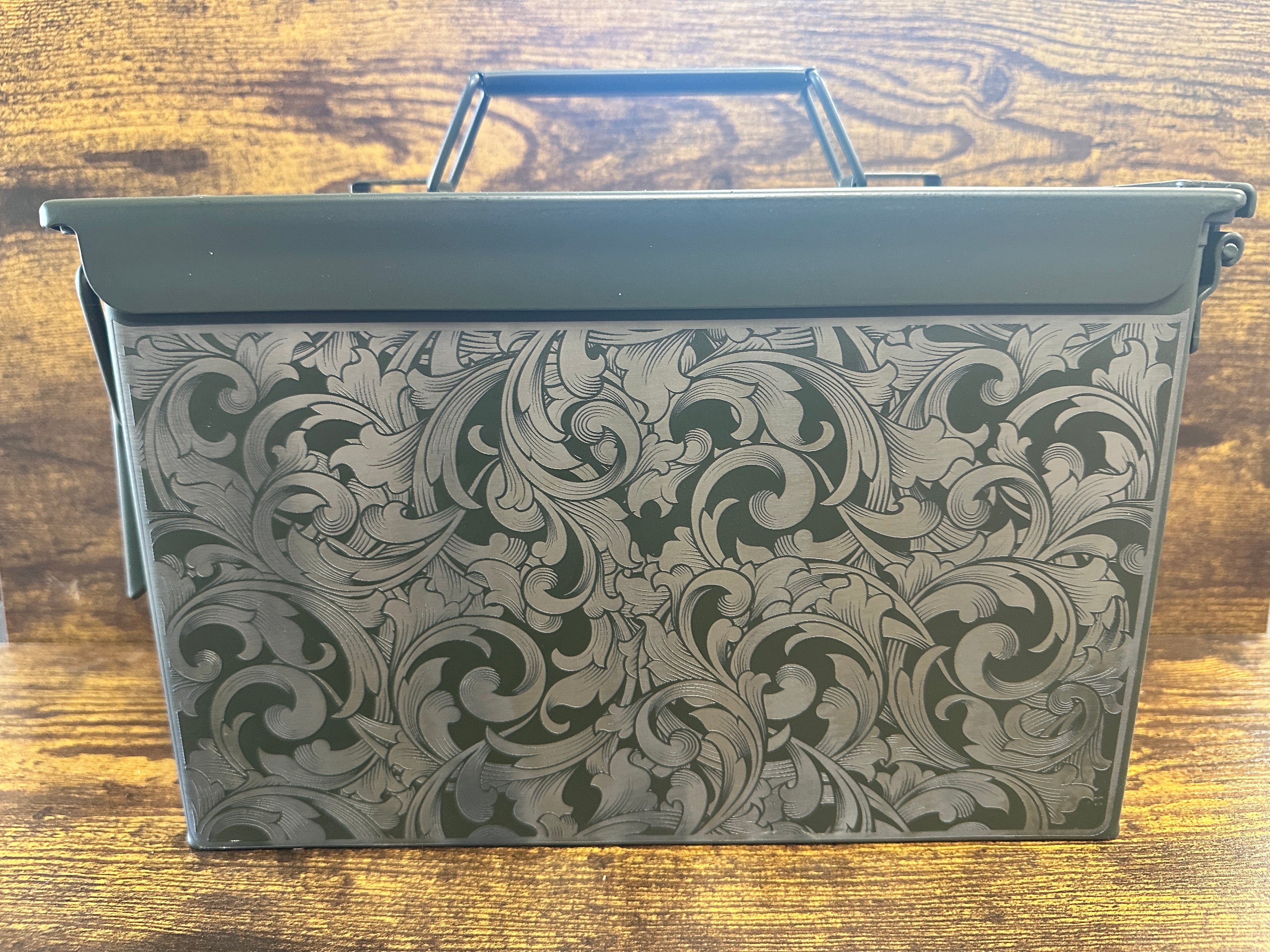 Custom Engraved .50 Cal Ammo Can – Genuine US Army Surplus | Double-Side Engraving