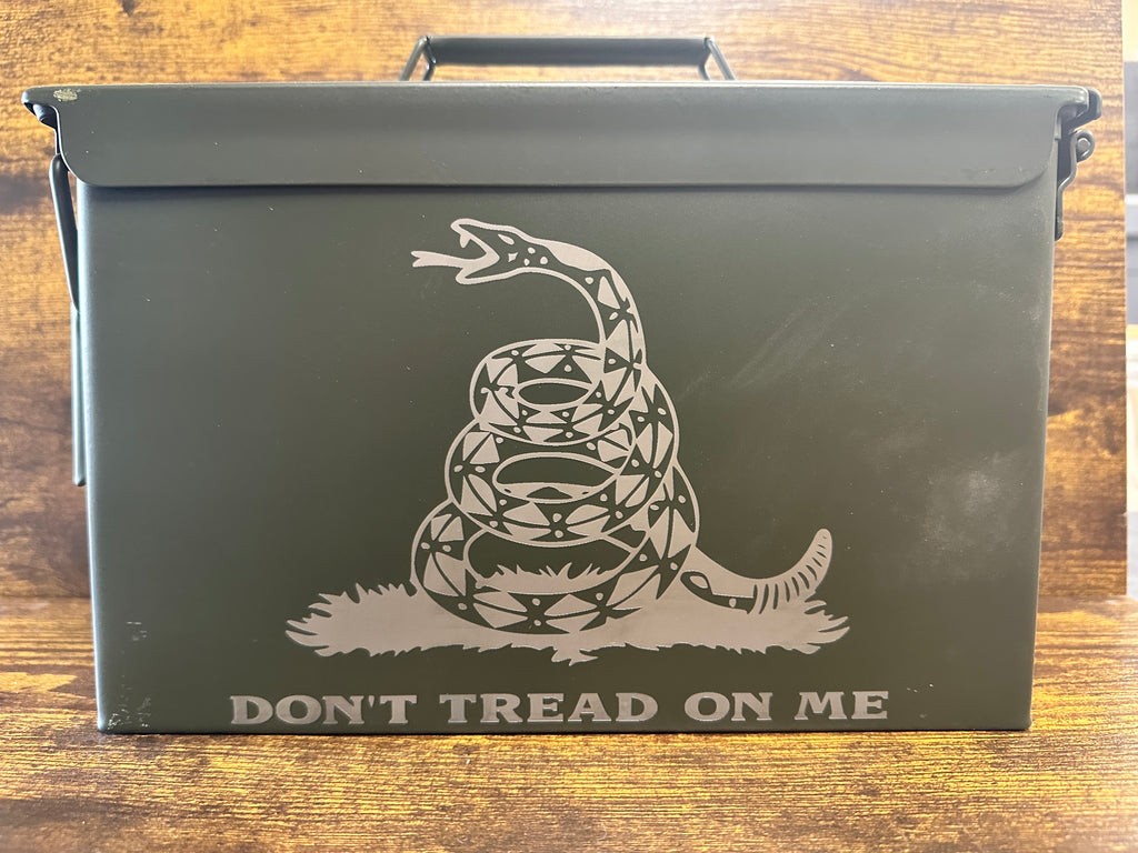 Custom Engraved .50 Cal Ammo Can – Genuine US Army Surplus | Double-Side Engraving